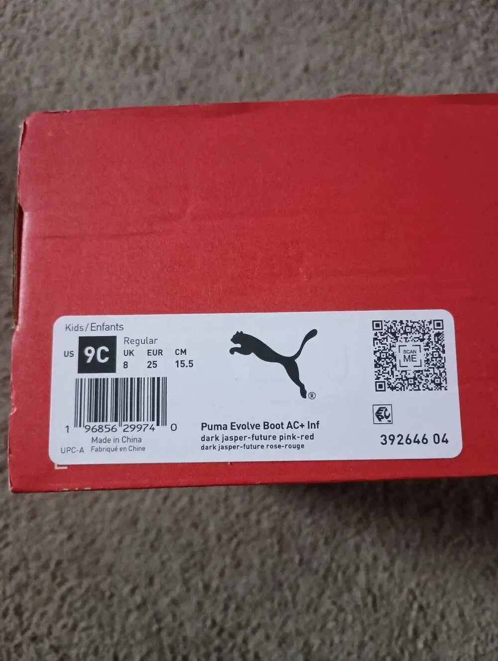 Puma Evolve Puretex Boots Toddler Sz 9 Girls Burgundy BRAND NEW WITH BOX NO LID